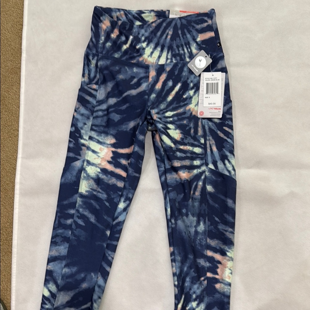 Marika Blue and Pink Floral Leggings